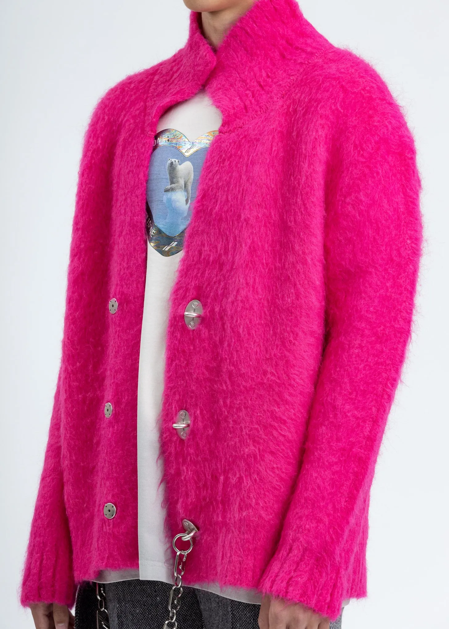 Pink Metal Detail Cardigan