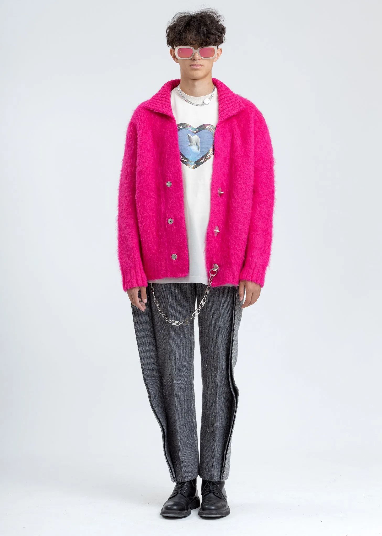 Pink Metal Detail Cardigan