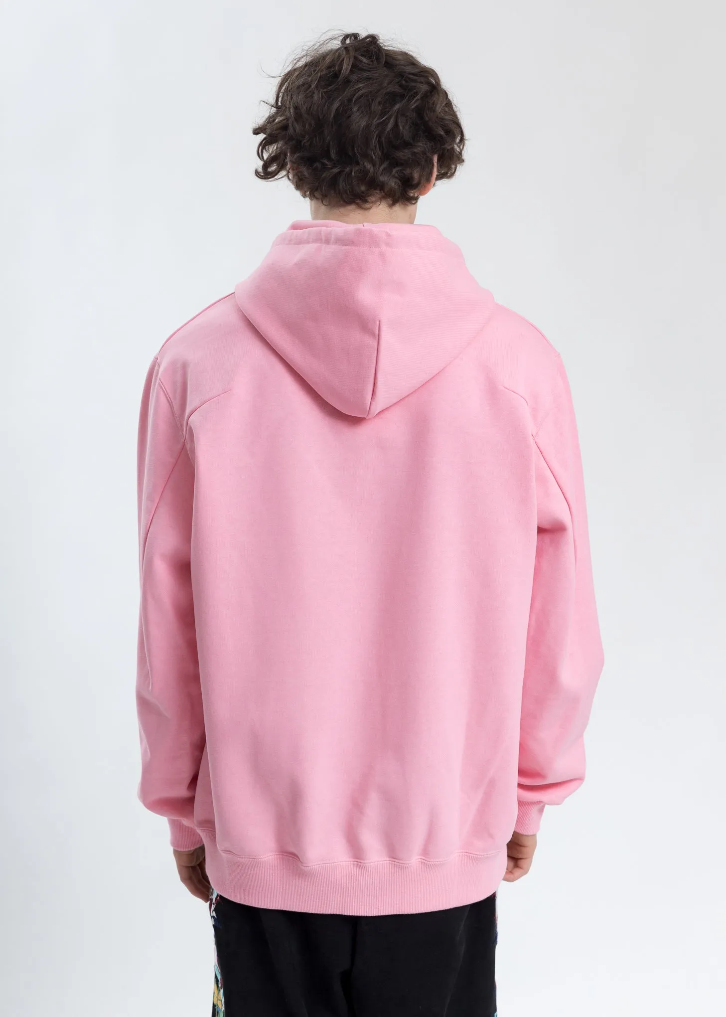 Pink Thank You Fringe Embroidery Hoodie