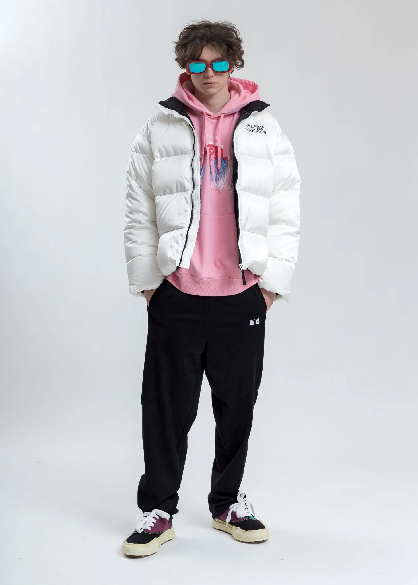 Pink Thank You Fringe Embroidery Hoodie