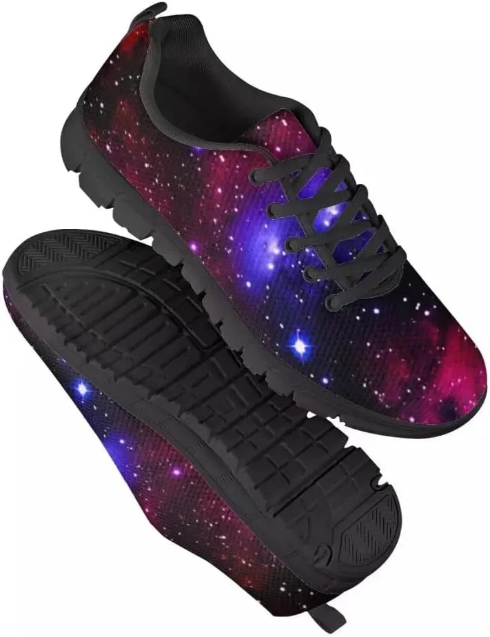 PinUp Angel Cool Galaxy Print Mens Walking Running Shoes Sneakers Casual Lace Up Mesh Shoes