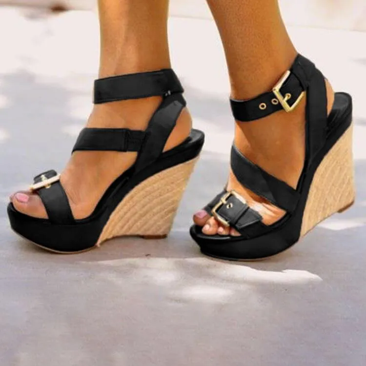Platform Wedge Espadrille trap Sandals