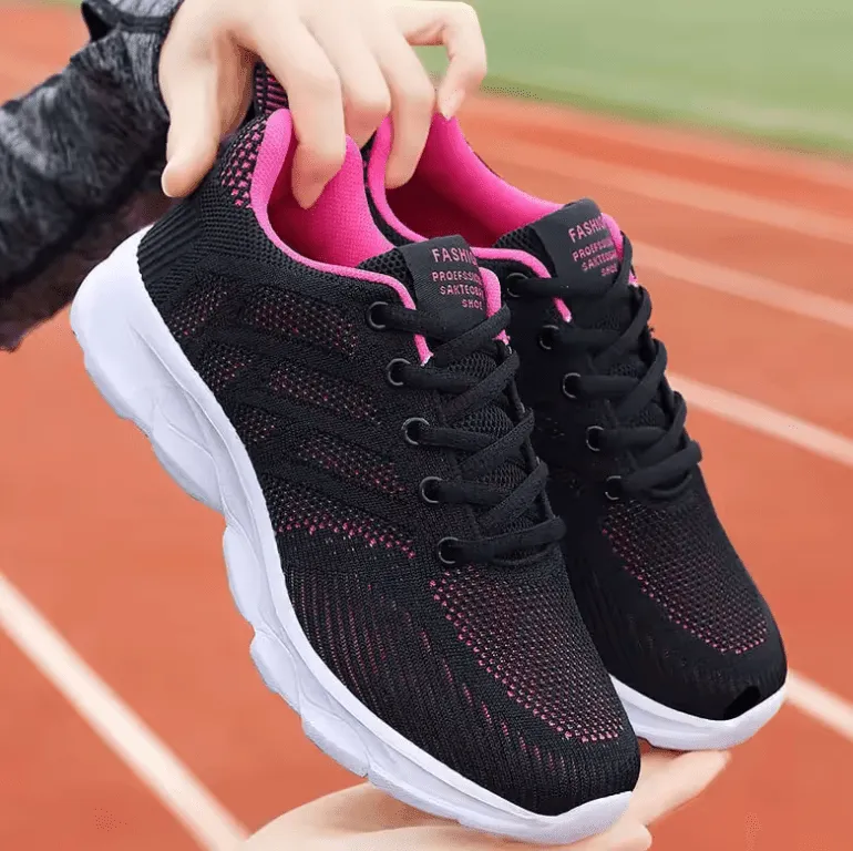Plus Size Women’s Breathable Running Shoes – 2025 Lightweight Knitted Sports Sneakers for Summer