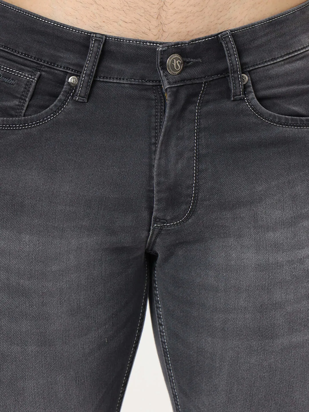 Premium Men'S Charcoal Relaxed-Fit Jeans