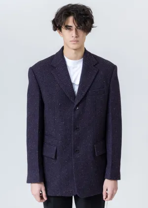 Purple Violet Herringbone Wool Blazer