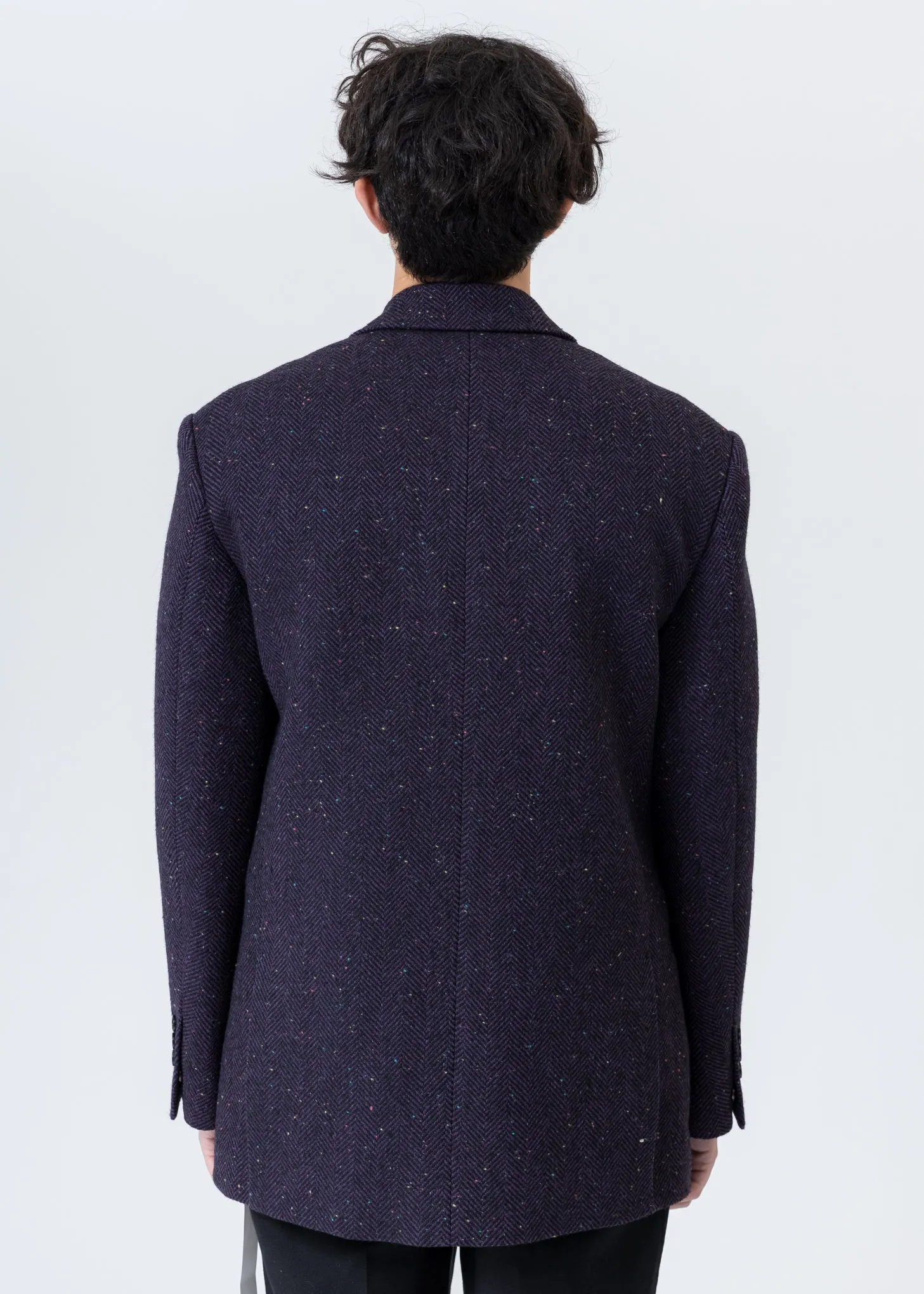 Purple Violet Herringbone Wool Blazer