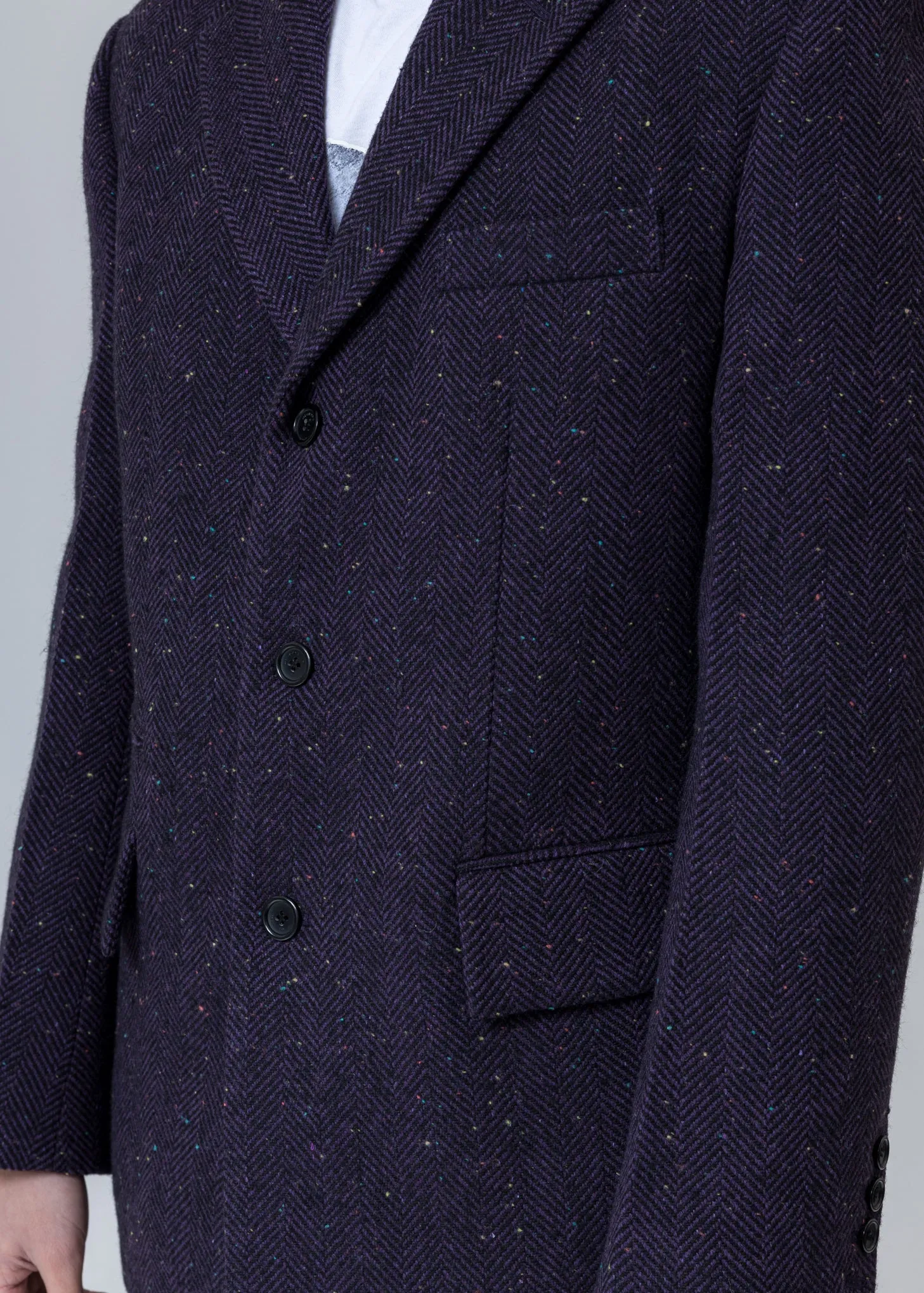 Purple Violet Herringbone Wool Blazer