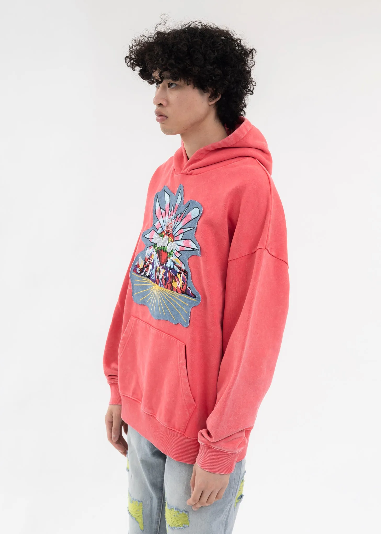 RED PATCHWORK HOODIE
