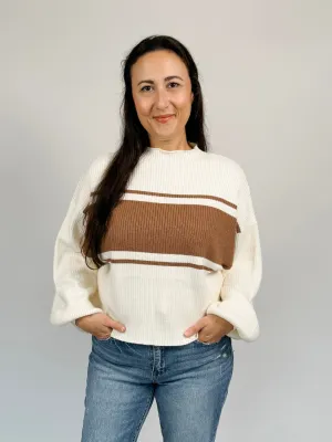 Remi Stripe Mock Neck Sweater