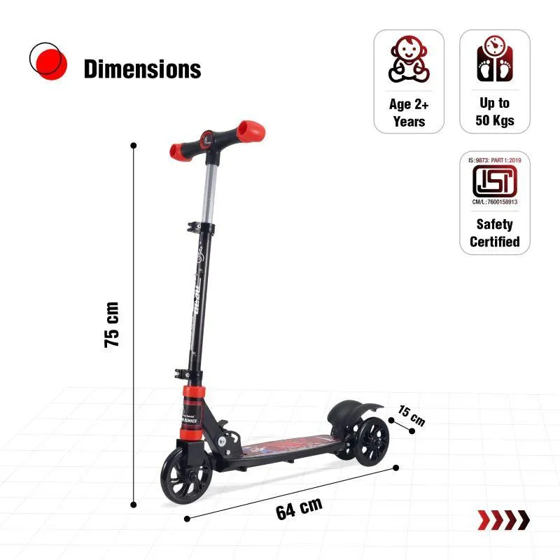 Road Runner Drift Scooter - Metal Body, 3 Level Height Adjustment, Anti Slip Deck