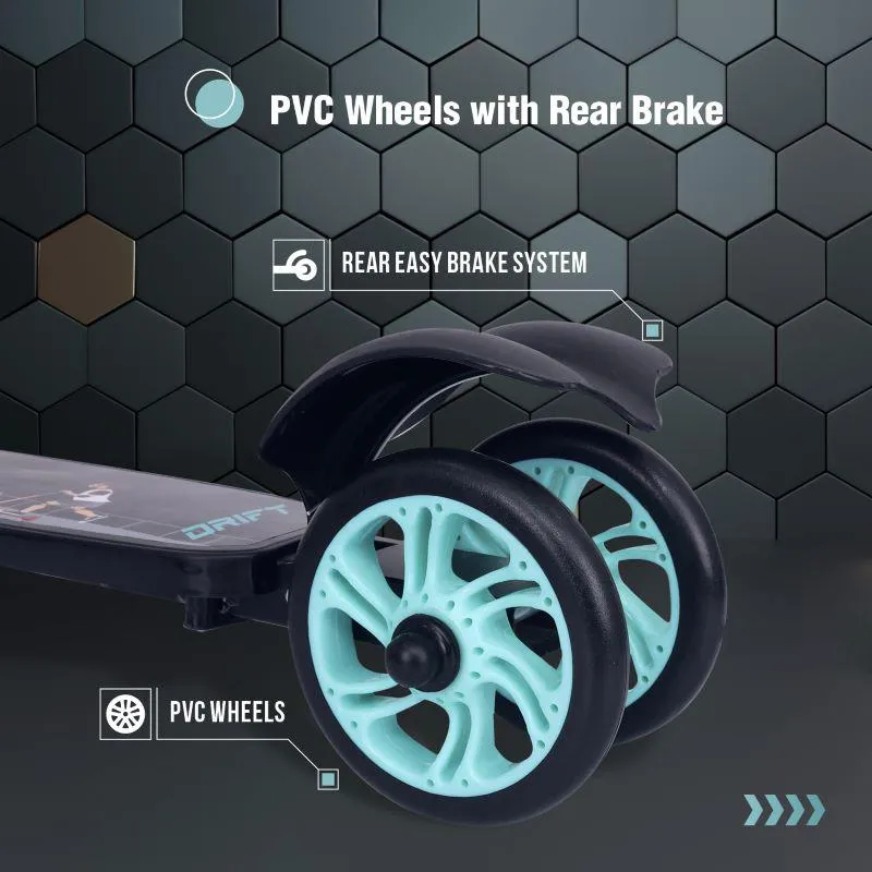 Road Runner Drift Scooter - Metal Body, 3 Level Height Adjustment, Anti Slip Deck