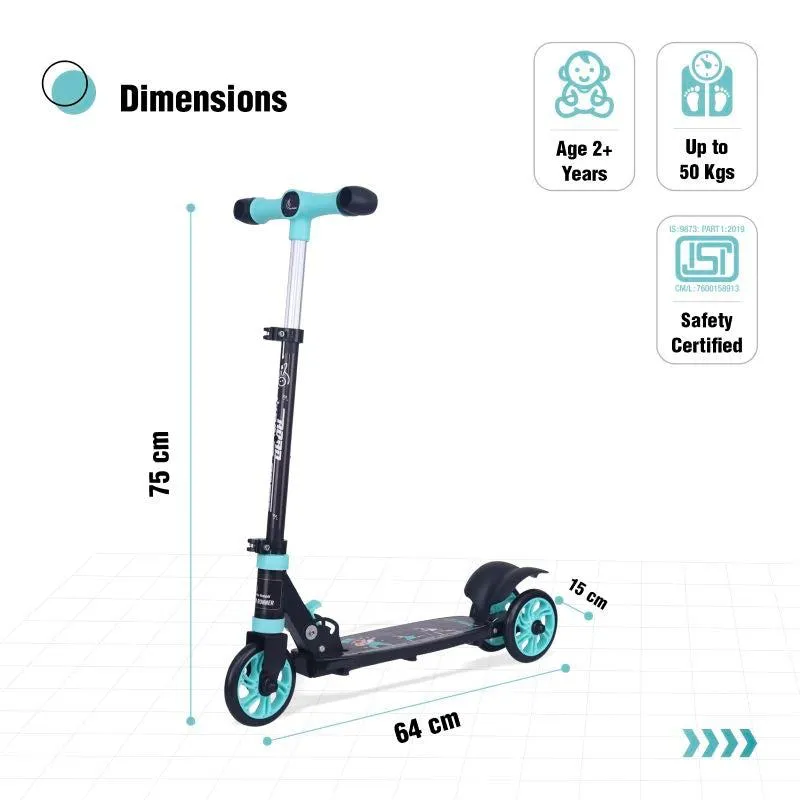 Road Runner Drift Scooter - Metal Body, 3 Level Height Adjustment, Anti Slip Deck