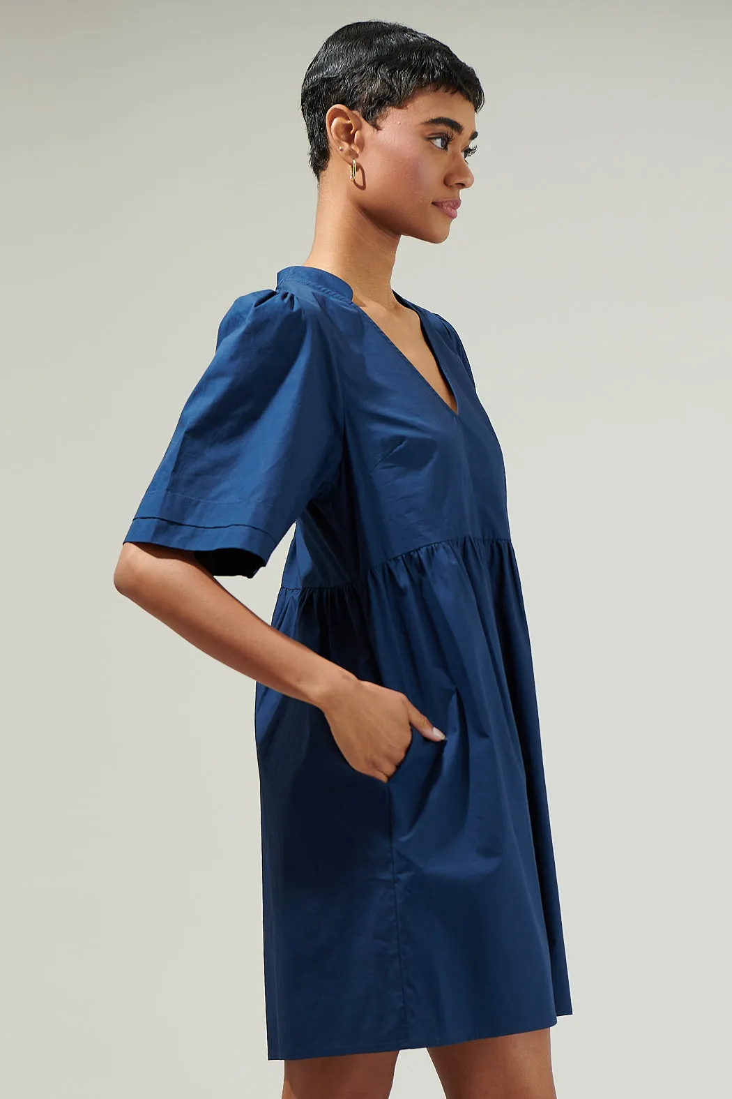 Sheldon Babydoll Pleated Mini Dress
