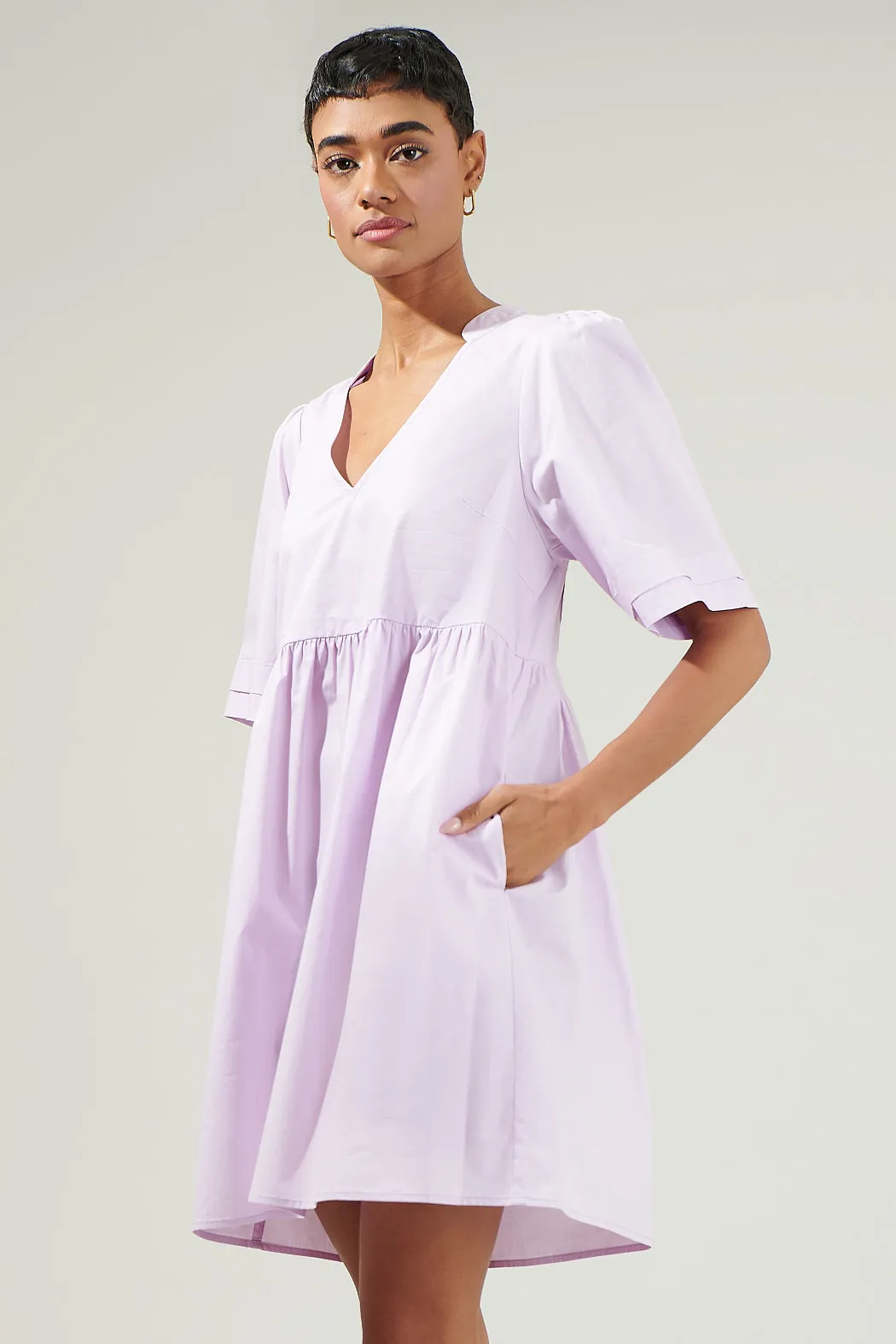 Sheldon Babydoll Pleated Mini Dress
