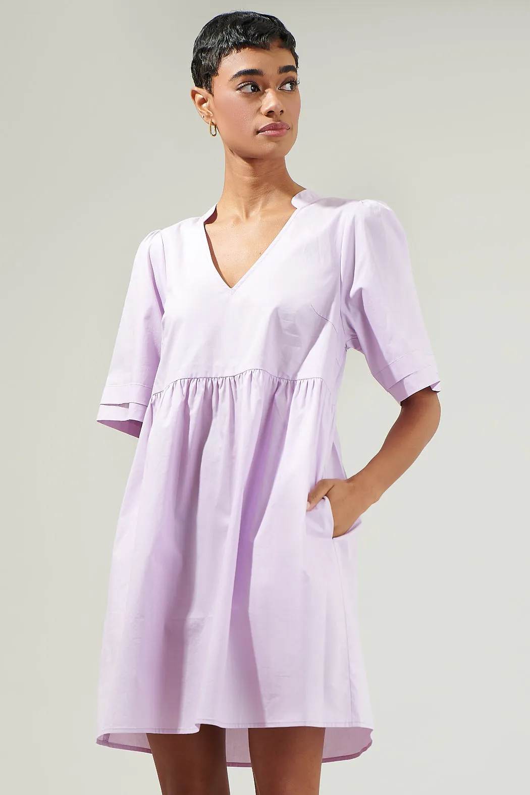 Sheldon Babydoll Pleated Mini Dress