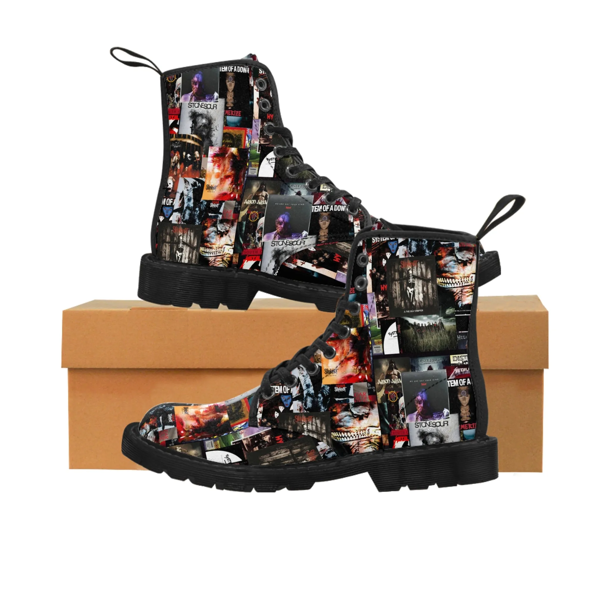 Slipknot Chaotic Album Art Collage Women's Canvas Boots