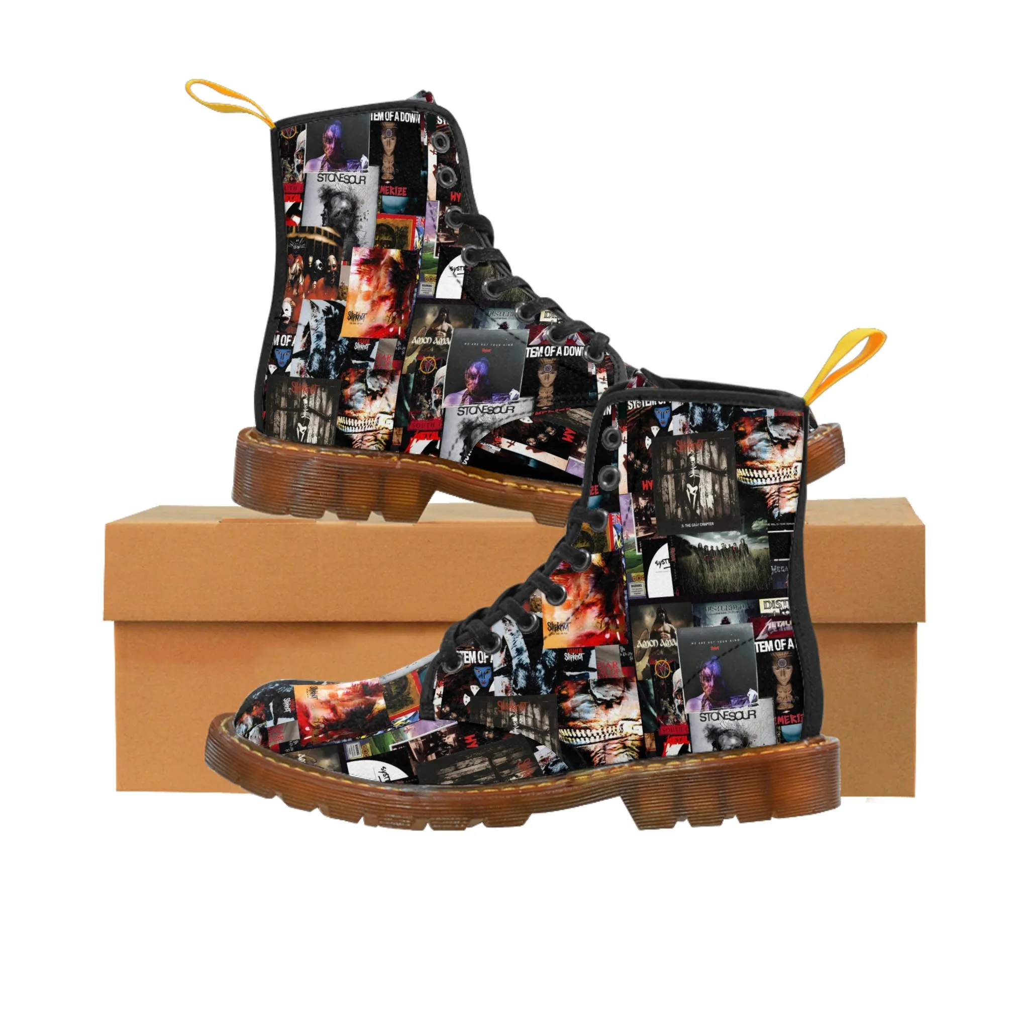 Slipknot Chaotic Album Art Collage Women's Canvas Boots