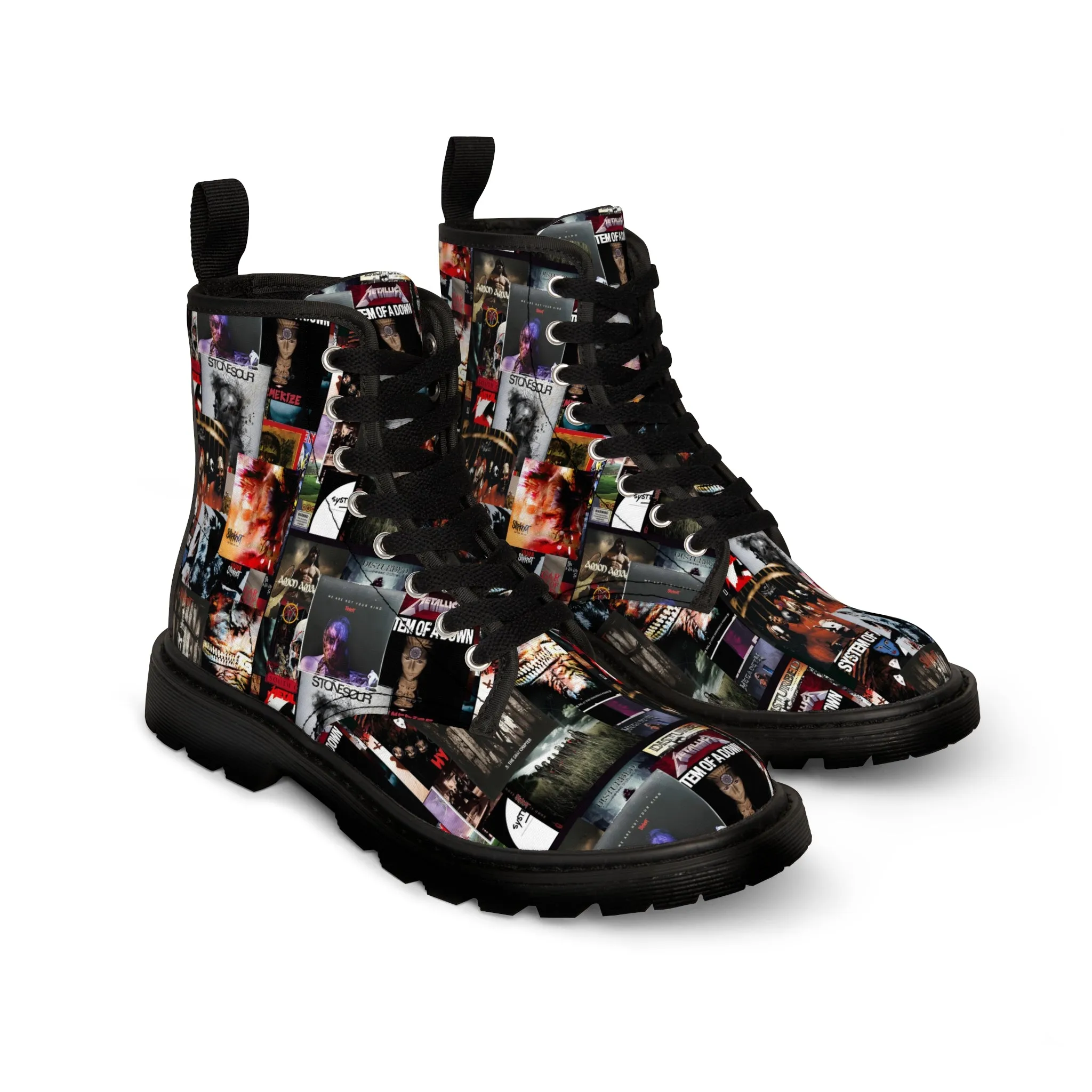 Slipknot Chaotic Album Art Collage Women's Canvas Boots