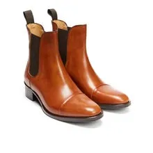 Straight Cap Tan Leather Chelsea Boots | Made in Italy