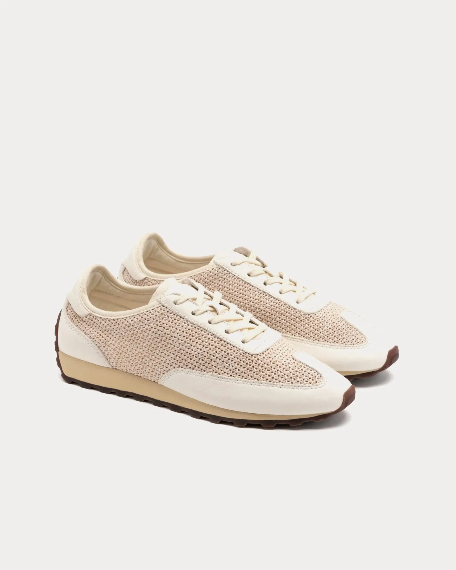 Straw Running Antique White Low Top Sneakers