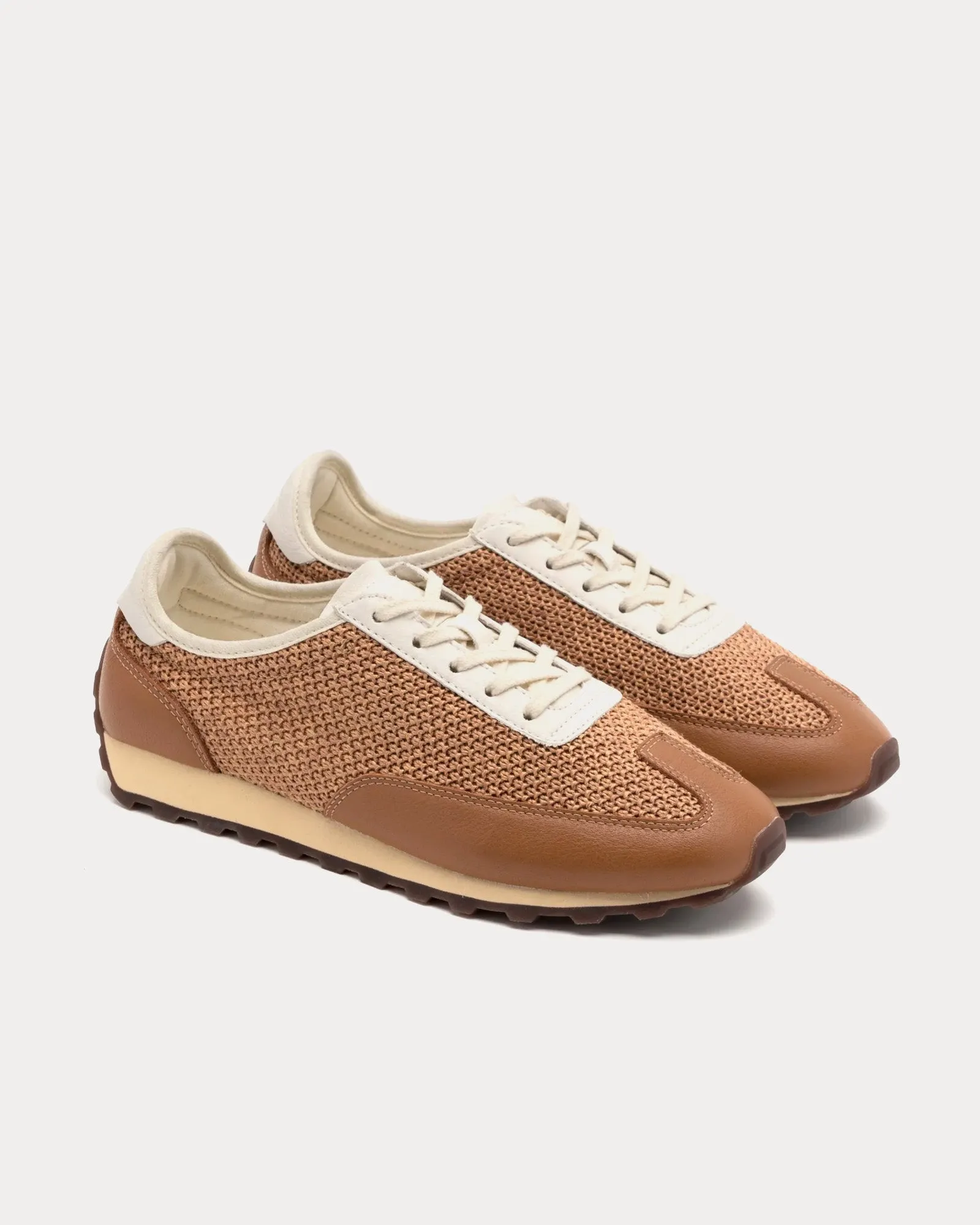 Straw Running Brown / Antique White Low Top Sneakers