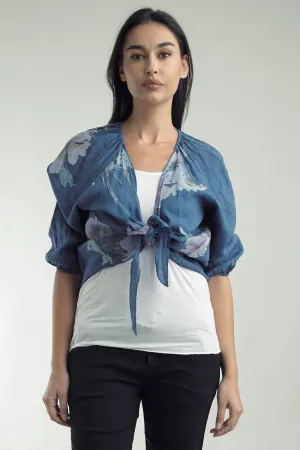 Tempo Paris Floral Linen Bolero  Elegant & Lightweight