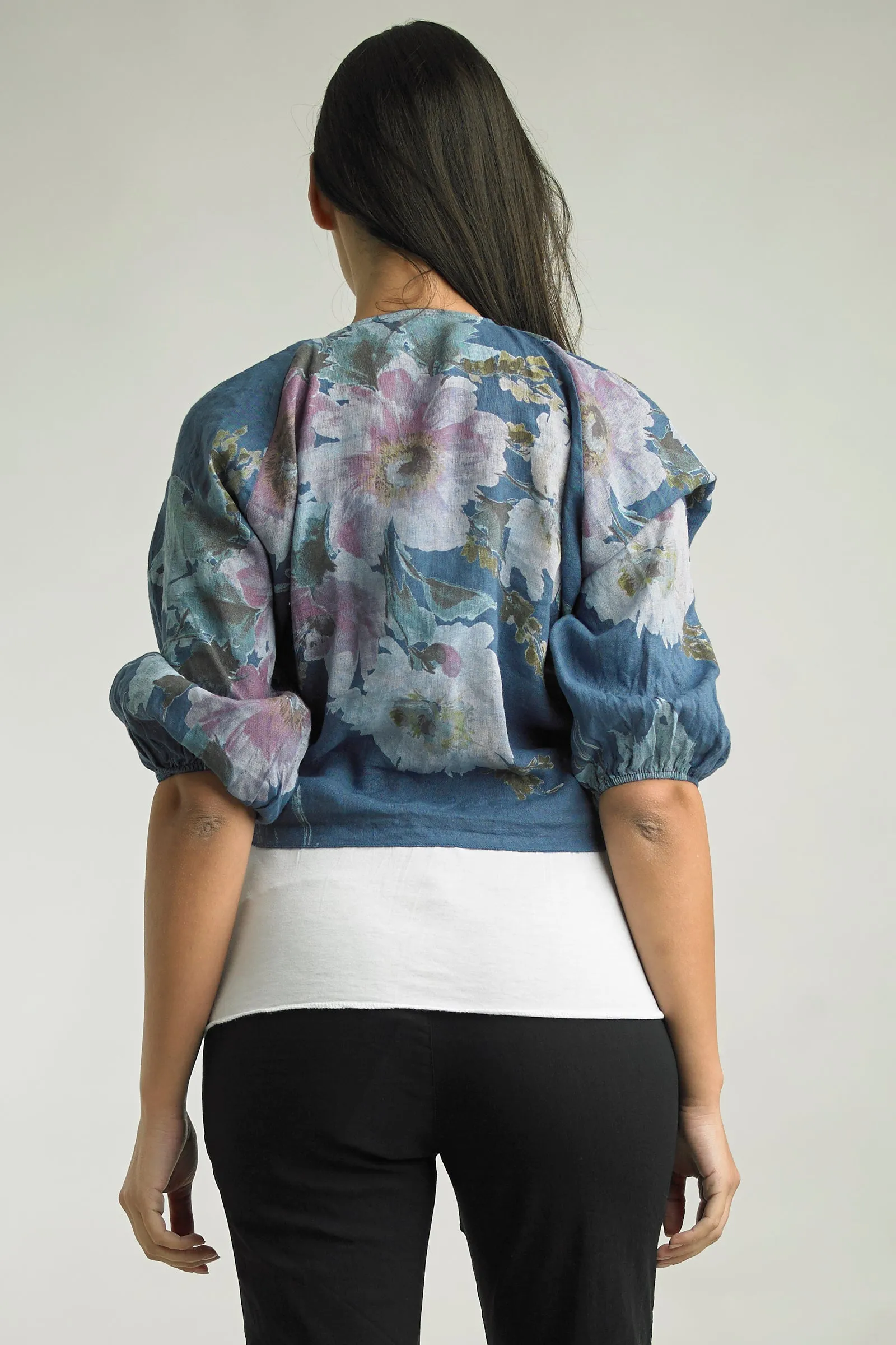 Tempo Paris Floral Linen Bolero  Elegant & Lightweight