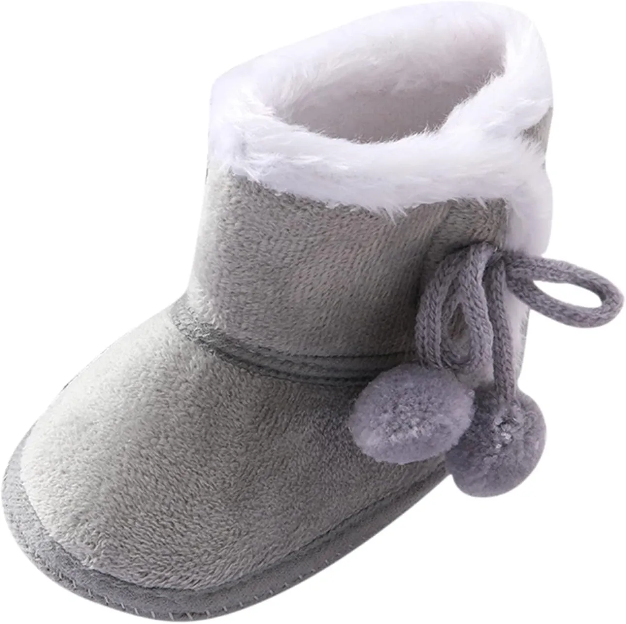 Toddler Side Front Booties Kids Girls Boys Snow Short Boots Baby Infant Newborn Fuzzy Lined Slip On Flat Shoes