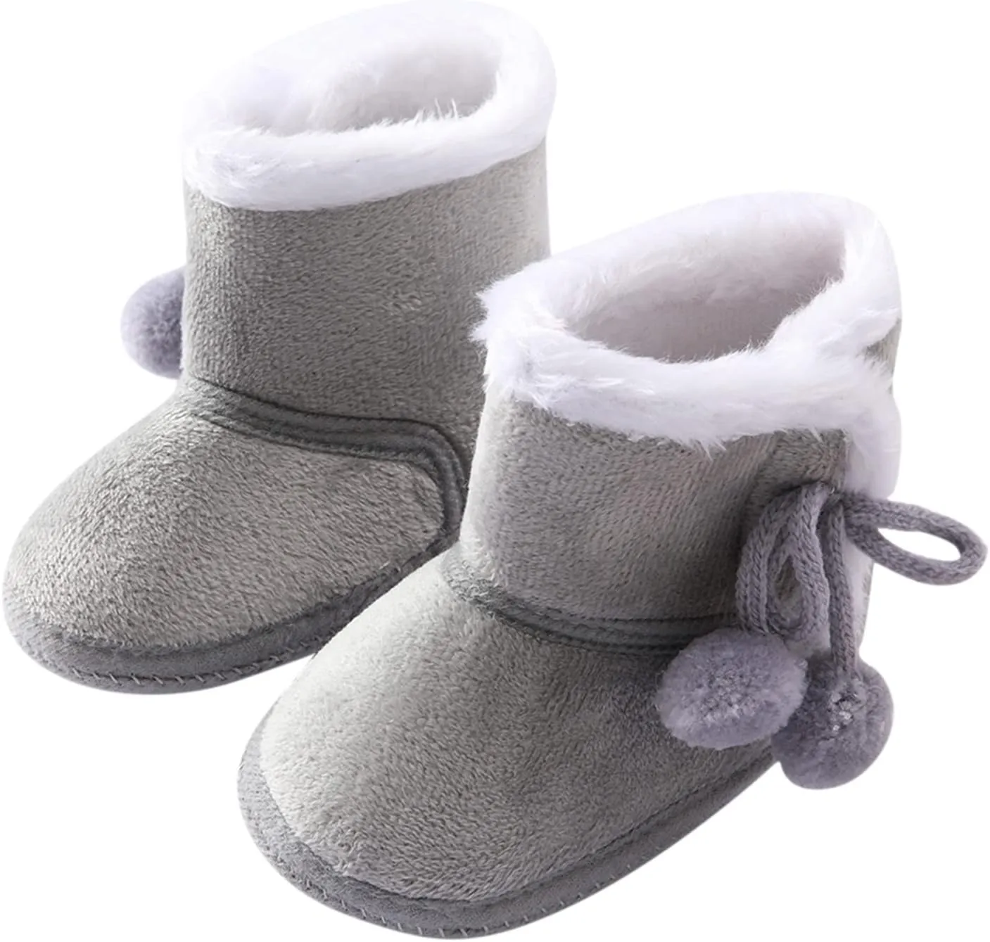 Toddler Side Front Booties Kids Girls Boys Snow Short Boots Baby Infant Newborn Fuzzy Lined Slip On Flat Shoes