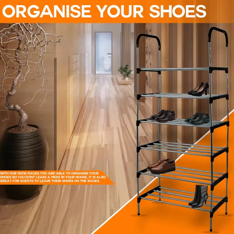 [UK Stock] 6/5/4 Layer Shoe Rack Shoes Storage Shelf Dustproof Boots Organizer Stand Holder Shoes Storage Shelf Shoe-Cabinet