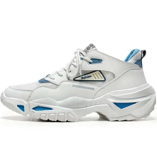 White Color Ari Mesh Chunky Sneakers