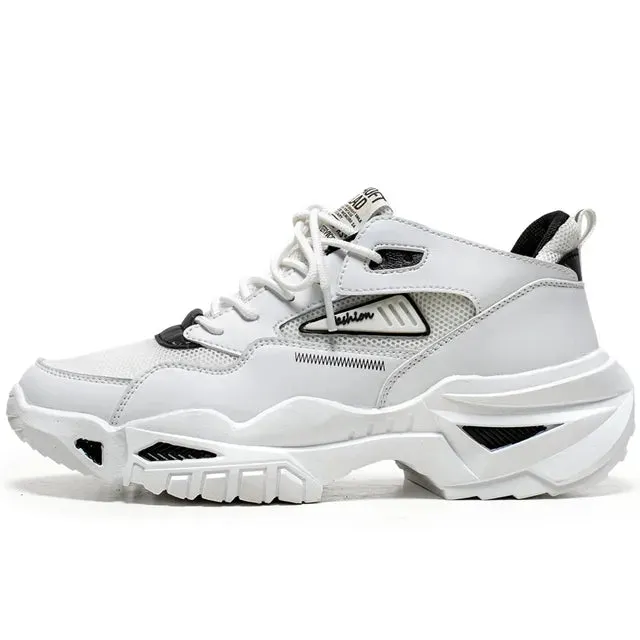 White Color Ari Mesh Chunky Sneakers