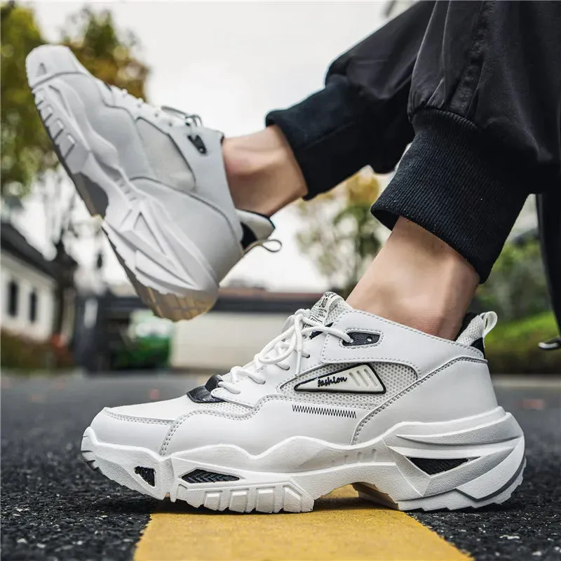 White Color Ari Mesh Chunky Sneakers