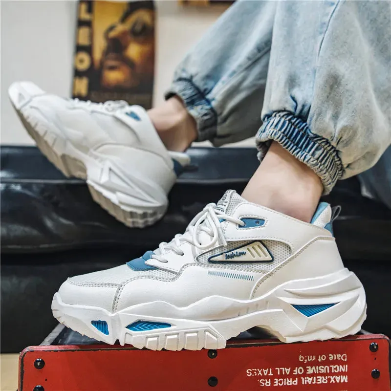 White Color Ari Mesh Chunky Sneakers