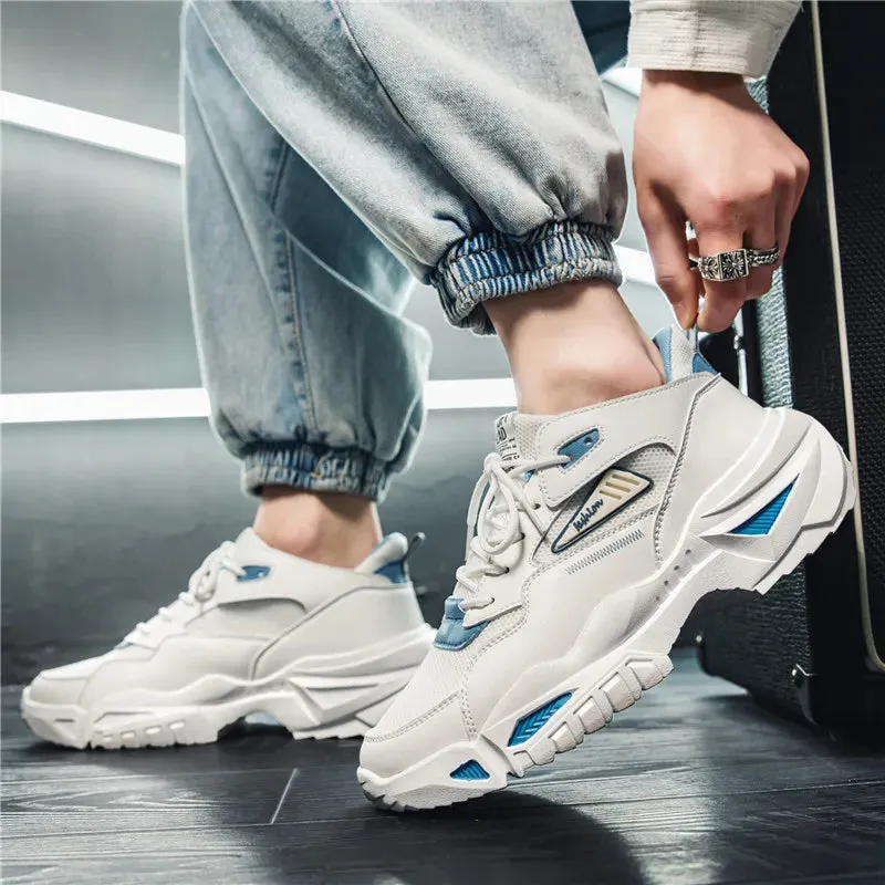 White Color Ari Mesh Chunky Sneakers