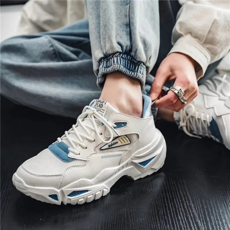 White Color Ari Mesh Chunky Sneakers